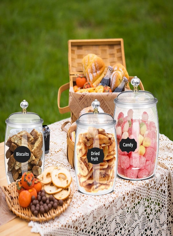 SENONAPO 4 Pcs 64 oz 90 oz Candy and Cookie Jar with Lids 4 Spoons Plastic Jars Decorative Apothecary Jars Candy Buffet Containers Clear Can Airtight Food Storage Canister for Home Decoration Supplies - Image 3